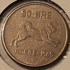 Norway 1965 50 Ore Coin