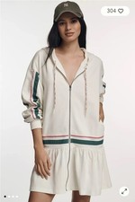 Daily Practice Front-Zip Sweatshirt Varsity Twofer Mini Dress Medium Athleisure