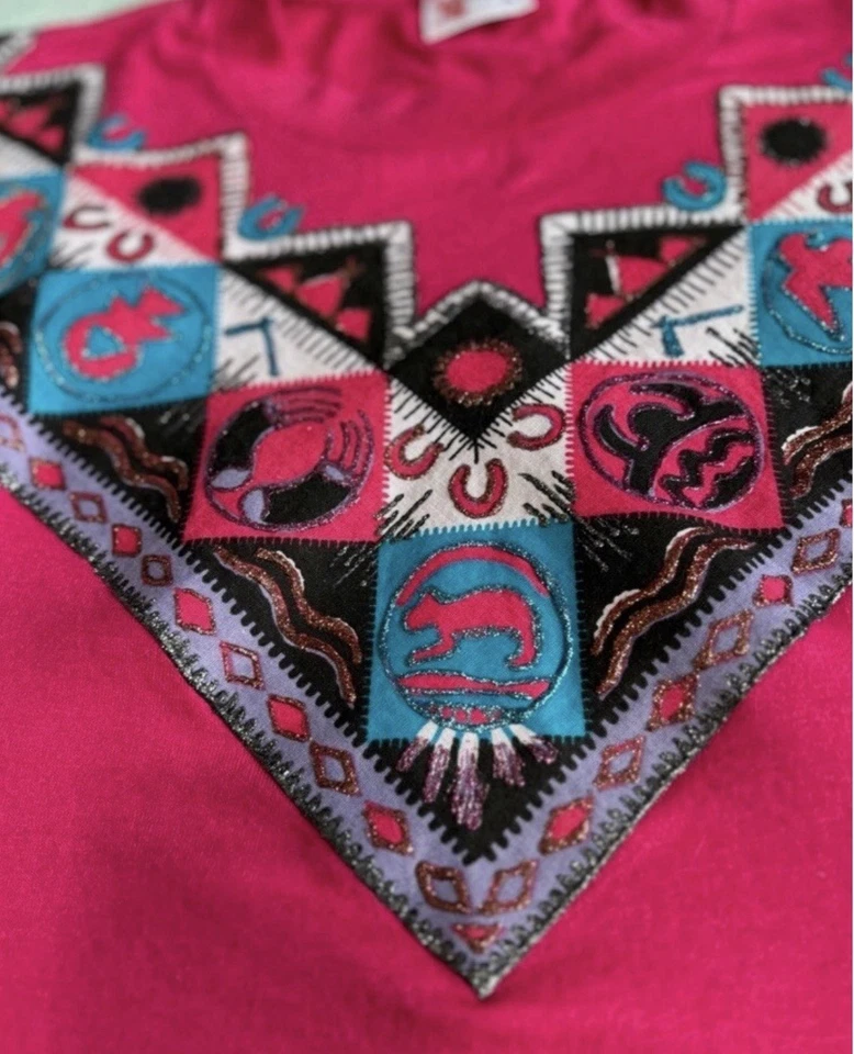 复古 Sunbelt 美洲原住民西部 T 恤 XL 漆布西南上衣 — 第 3/4 张图片