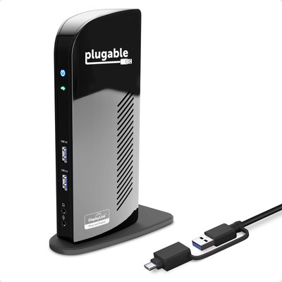 Laptop Docking Station Dual Monitor for USB-C or USB 3.0, Compatible with Win...