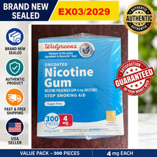 NICOTINE GUM 4mg 300ct ORIGINAL WALGREENS AUTHENTIC