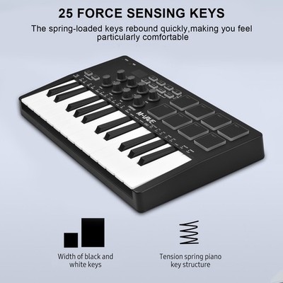 M-VAVE 25Key MIDI Control Keyboard Mini Portable USB Keyboard MIDI Controller s3