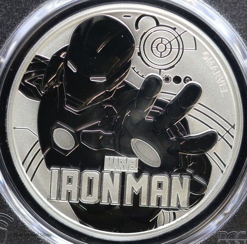2018 Tuvalu Iron Man 1 oz Silber Dollar Münze PCGS MS 70 | Marvel Avengers Stark - Bild 3 von 4