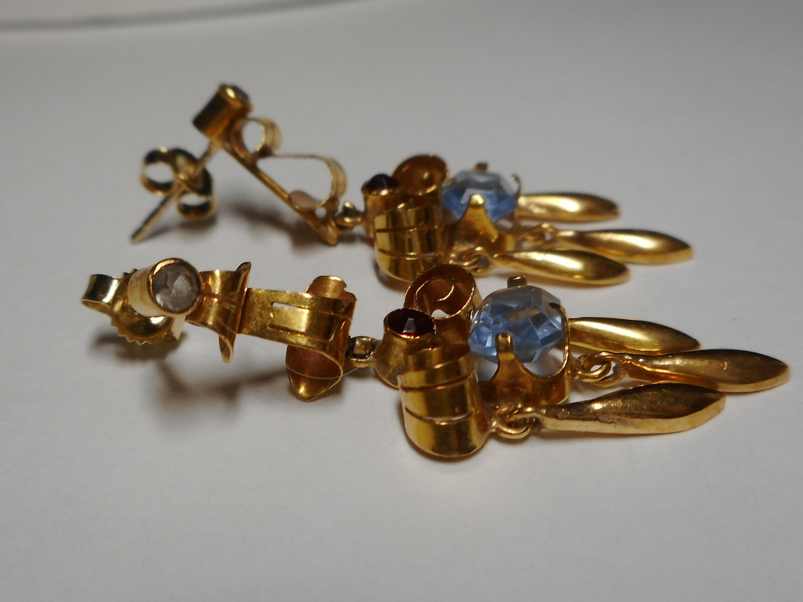 Paste Simulate Dangle Fringe Post Earrings Gold - image 3