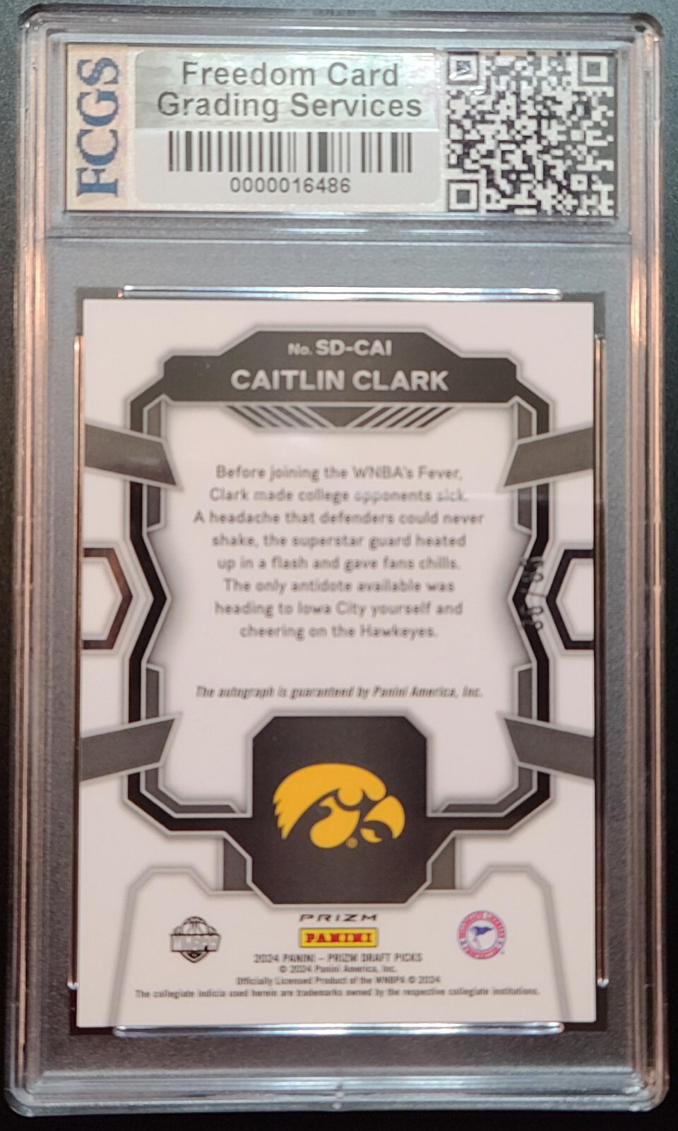2024 Prizm DP Caitlin Clark RC Auto /88 Red Circles FCGS 10 GEM MT (Auto 10) view 3