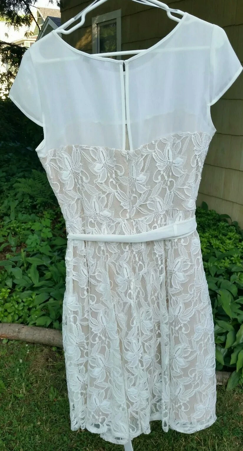 VALENTINO Abito donna Danny & Nicole taglia 12 bianco avorio pizzo cintura floreale sposa