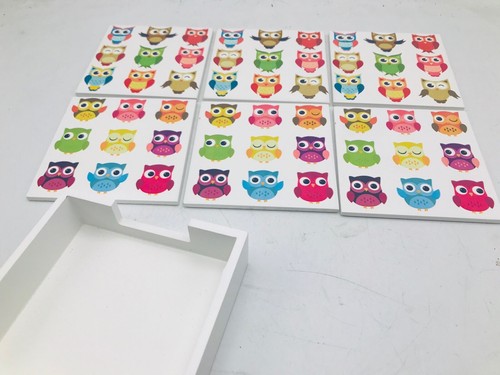 UK Shop - Set of 6 MDF Table Coasters with Holder Multi Designs Available - Picture 28 of 32