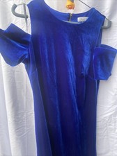 Calvin Klein Blue Velvet Material Size 8 Dress