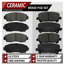 8PCS Ceramic Brake Pads D1521 D1281 for 2011-2017 Honda Odyssey (Front+Rear)
