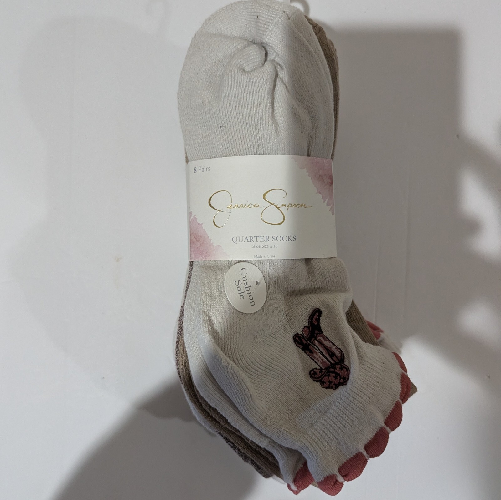 SAOLA NUOVE calze Jessica Simpson 8 paia di quarti imbottite e suola