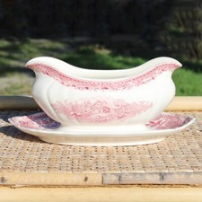 Ancienne saucière en faïence de Villeroy & Boch modèle Burgenland rouge