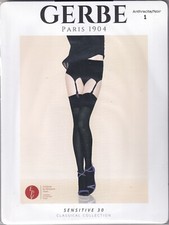Collant GERBE STRUCTURE 15 deniers coloris Noir. Taille 3 - 9½. Tights