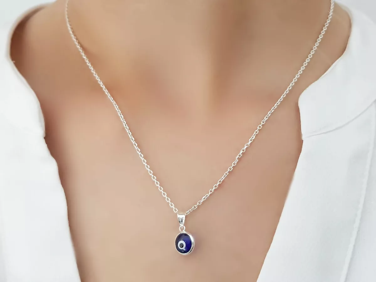 925 Silber Nazar Boncuk Böses Auge Glücksbringer Türkisch Evil Eye Halskette