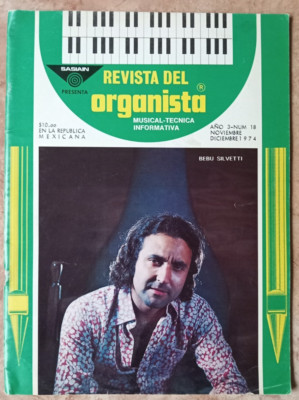 REVISTA DEL ORGANISTA BEBU SILVETTI, NOV-DEC 1974 No 18, MEXICAN MAGAZINE CHORDS