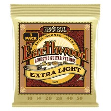 NEW 3-PACK Ernie Ball Earthwood Extra Light 10-50 Acoustic Strings P03006