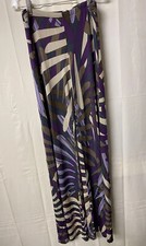 Patrizia Pepe Palazzo Trousers Viscose Stretchy Flared Geometric Purple Multi 1