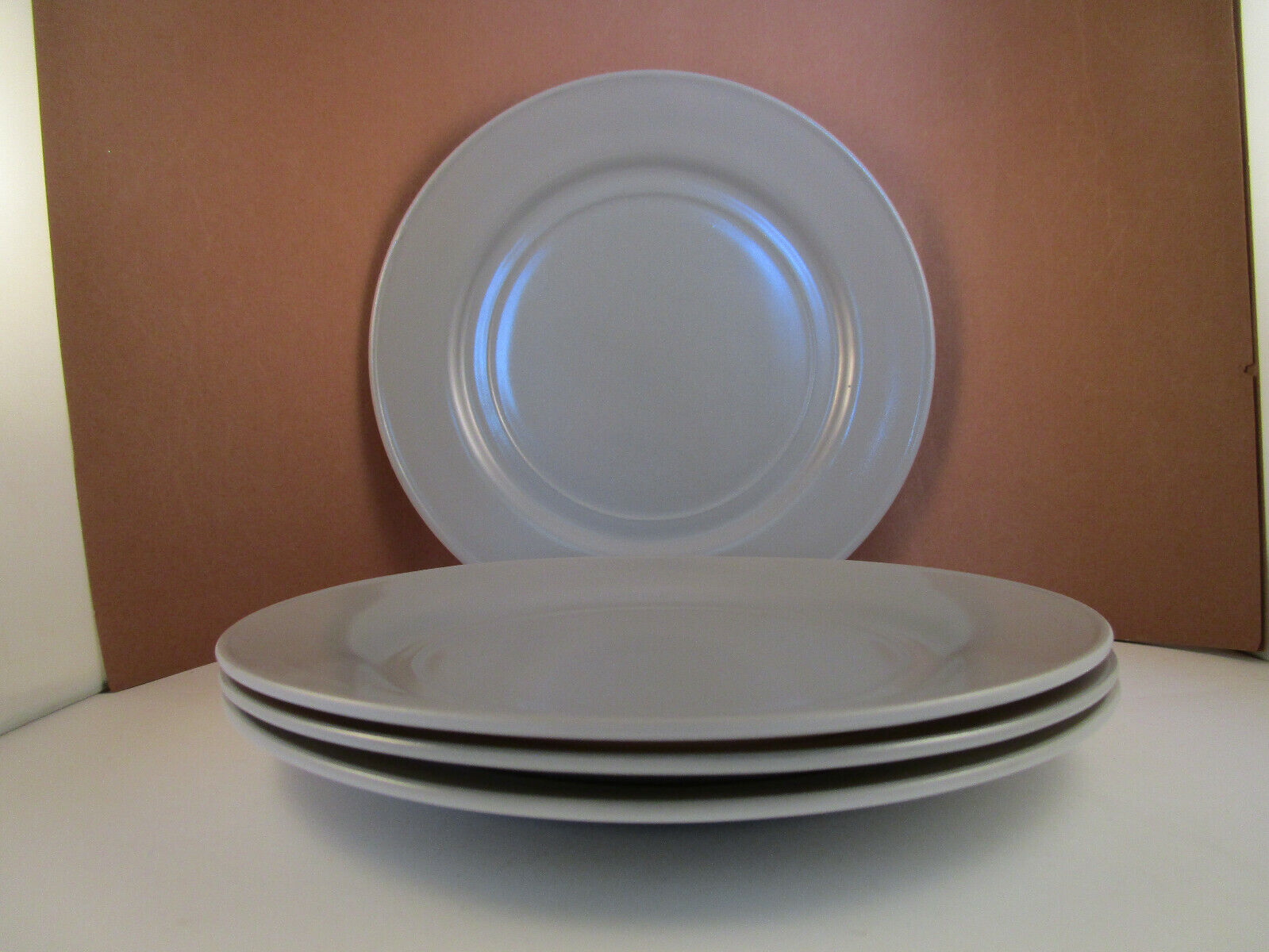 Vintage Hazel Atlas Milk Glass Ovide Platonite Gray Set of 4 Dinner Plates  C | eBay