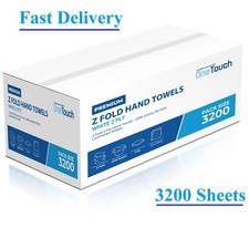 Premium White Z fold Hand Towels 3200 Sheets Extra Soft C Fold V Fold