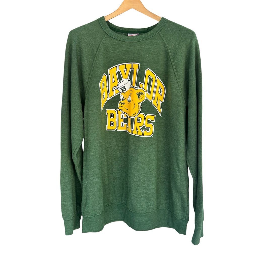 Green Baylor Crewneck Sweatshirt Charlie Hustle Baylor Bears