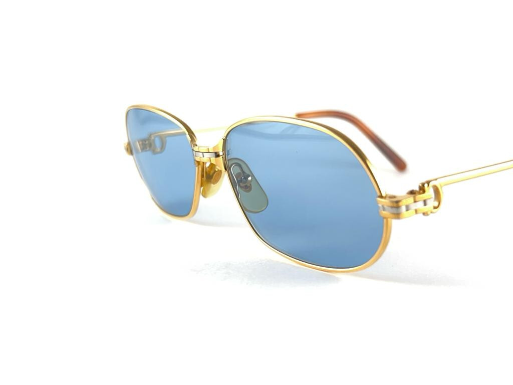 VINTAGE CARTIER PANTHER GM 56 SUNGLASSES FRANCE 18K GOLD HEAVY