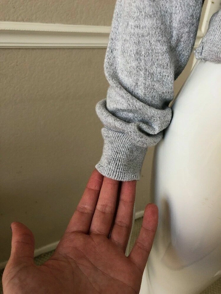 Brandy Melville Gris Jaspeado Elástico ¡SUAVE! Suéter jersey de punto de algodón/viscosa Foto 4 de 4