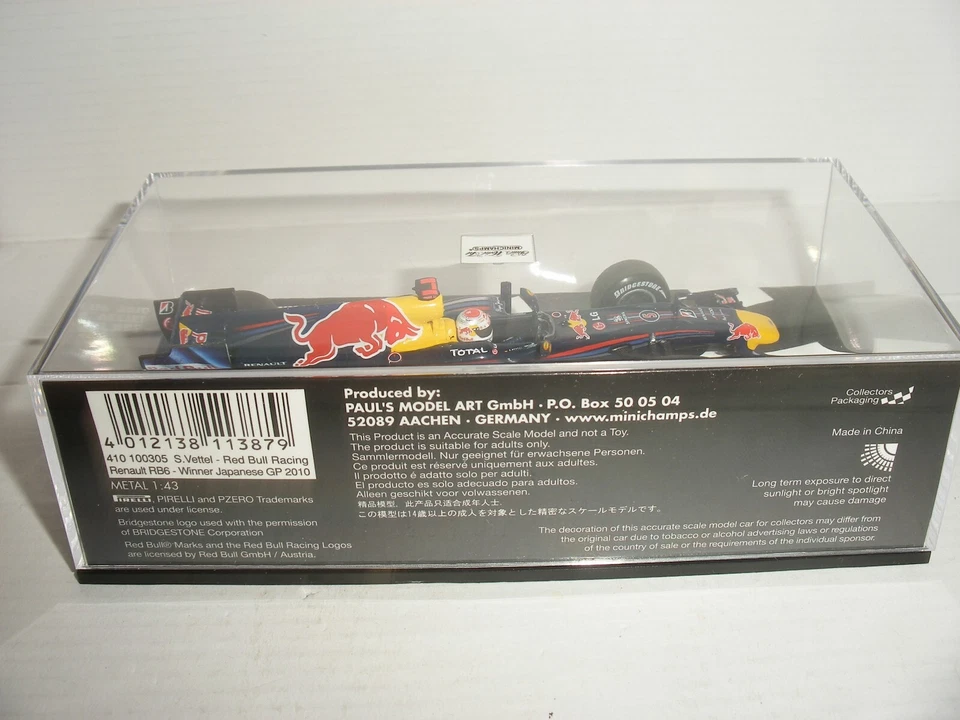 1/43 Minichamps 410 100305 - 2010 Red Bull Renault RB7 Vettel Japan GP Winner - Image 4 of 4