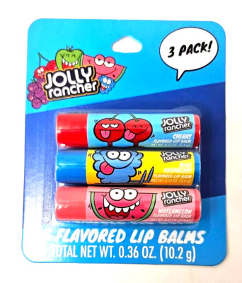 3 Pack Taste Beauty Jolly Rancher Cherry Watermelon B Raspberry .12 oz Lip Balm