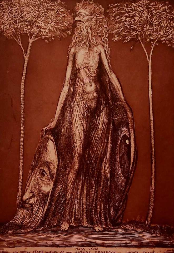 Ernst FUCHS (1930-2015) Orig. Radierung Anno 1975 #224-IIIa FLORA OKULI (#4517) - Bild 3 von 4