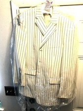 Zagato white men’s Pinstriped dress suit. Size 40L  W36R