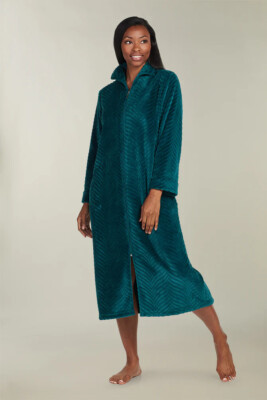 Miss Elaine Women's Fleece super comfy Long Robe | Small | Emerald