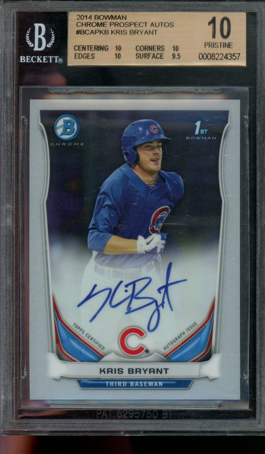 2014 Bowman Chrome Kris Bryant Rookie RC Auto BGS 10/10