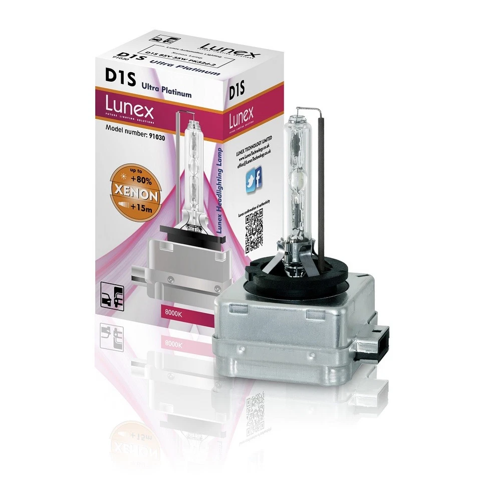 2 x D1S Genuine LUNEX CAR XENON BULBS REPLACEMENT FOR PHILIPS GE OSRAM 8000K SET - Image 2 of 2