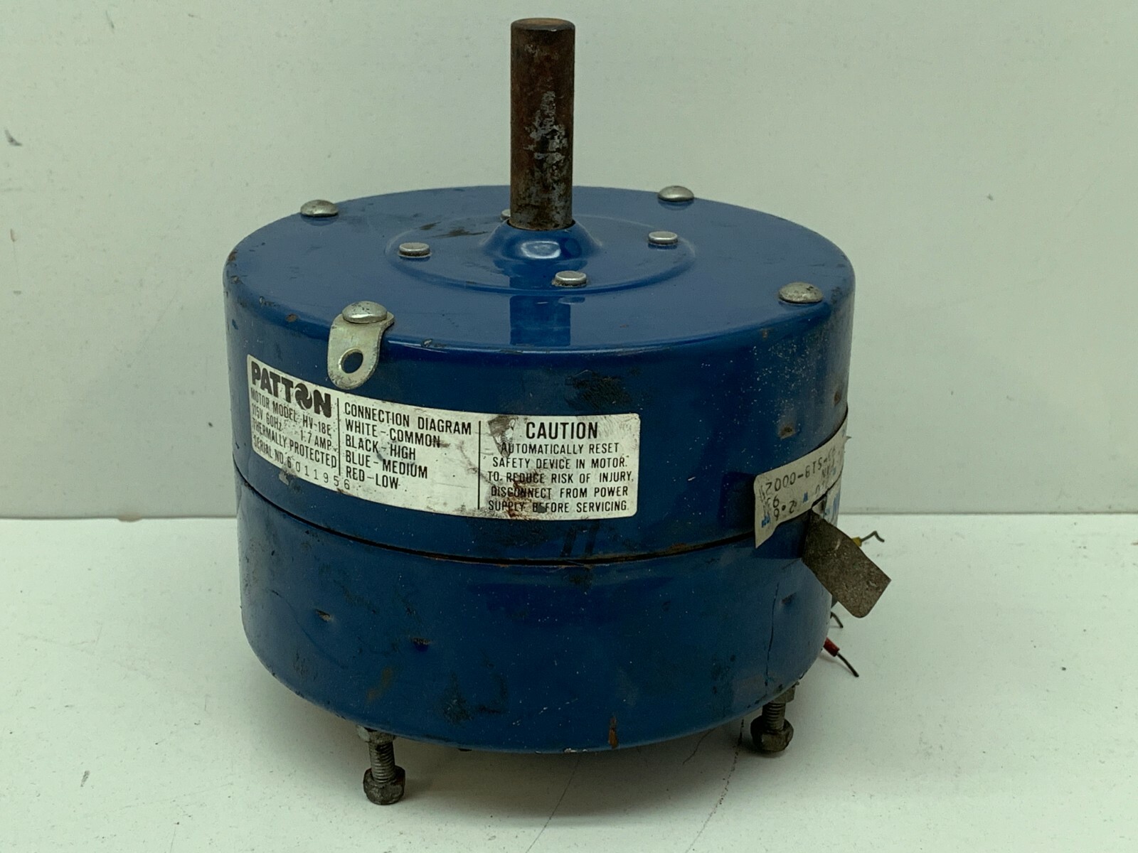 Patton HV18E Fan Motor 115V 60Hz 1.7A Thermally Protected eBay