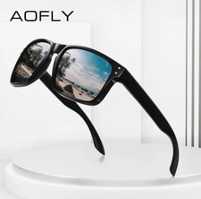 Square Polarized Sunglasses for Men Womens - UV Protection Anti Glare Fish