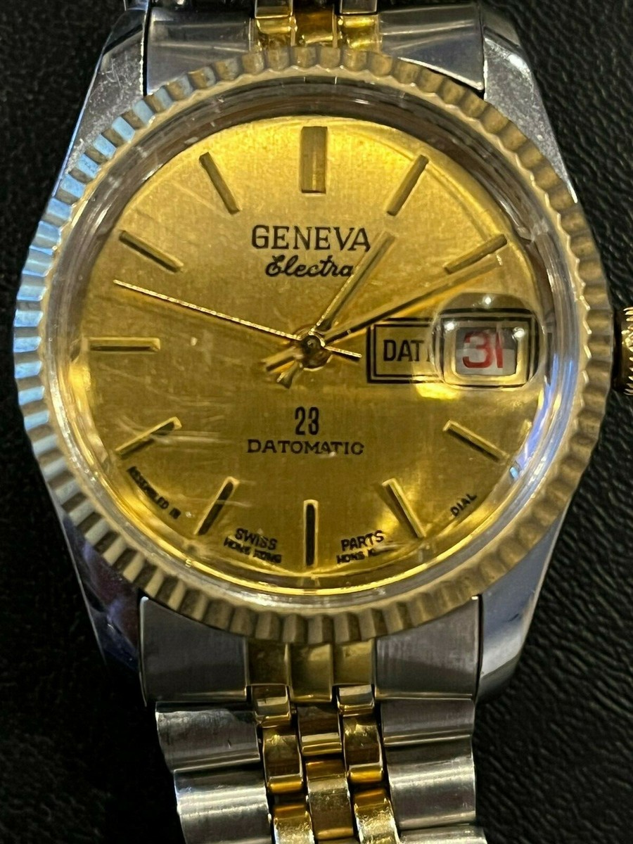 Vintage Geneva Electra Datomatic 23 Men's Watch | eBay