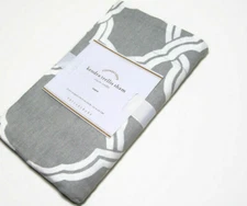 Pottery Barn Gray Kendra Trellis Cotton Linen Euro Pillow Cover Sham New