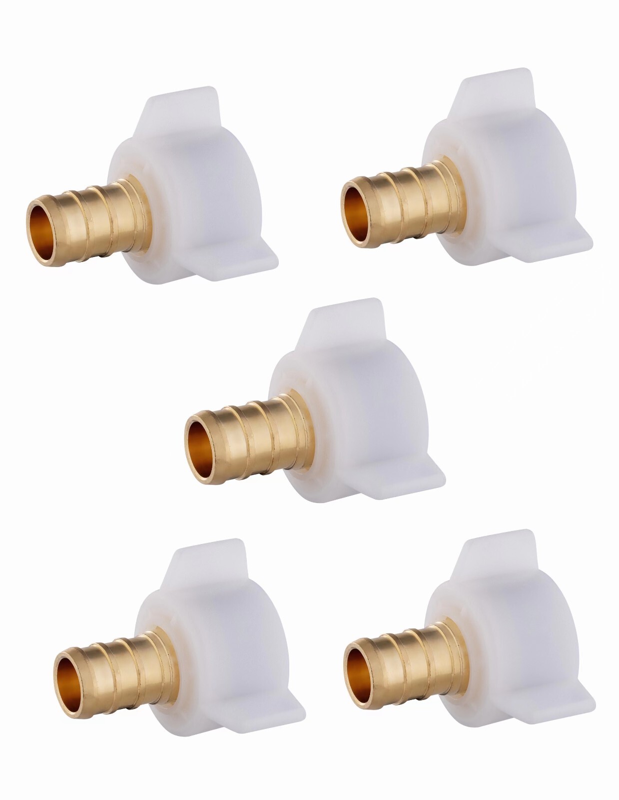 5 PCS EFIELD 3/4" Pex X 3/4" Female NPT Swivel Crimp Brass Fittings , Lead Free