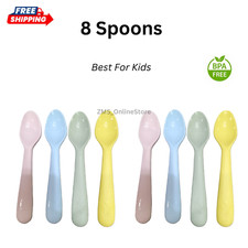 NEW IKEA Kalas Kids Pastel Plastic Spoon, mixed colours 8 pieces Free Shipping