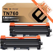 2PK TN760 Toner With Chip For TN730 Brother MFC-L2750DW HL-L2395DW DCP-L2550DW