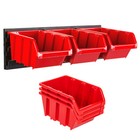 Werkstatt Wandregal mit Boxen 39 x 13 cm Aufbewahrungsset für Kleinteile 3 Boxen