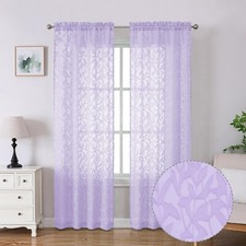 Anji 2 Panels Sheer Curtains 84 Inches Long, Balance Light  Privacy Textured