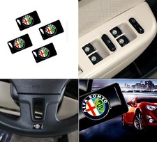 4 MINI ADESIVI ADESIVO 3D LOGO ALFA ROMEO AUTO GIULIA GIULIETTA STELVIO MITO