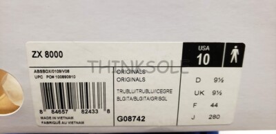 ADIDAS ZX8000 DB X DAVID BECKHAM X JAMES BOND G08742 SIZE 10 BLUE