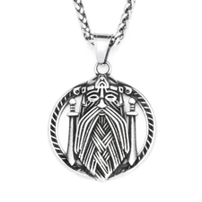Viking Odin Necklace Stainless Steel Necklace