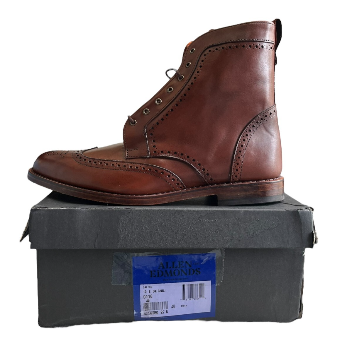 Allen Edmonds Men's DALTON Fashion Boot, Dark Chili, 10E Brand New