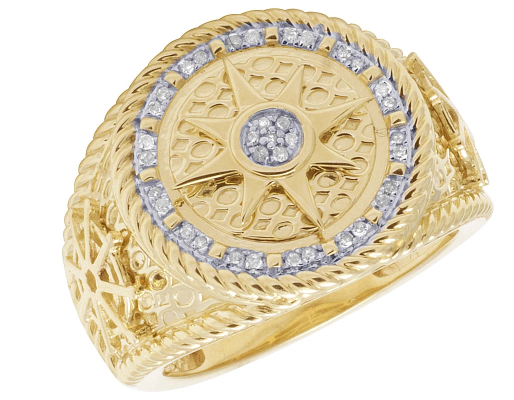 Mens real gold pinky rings top