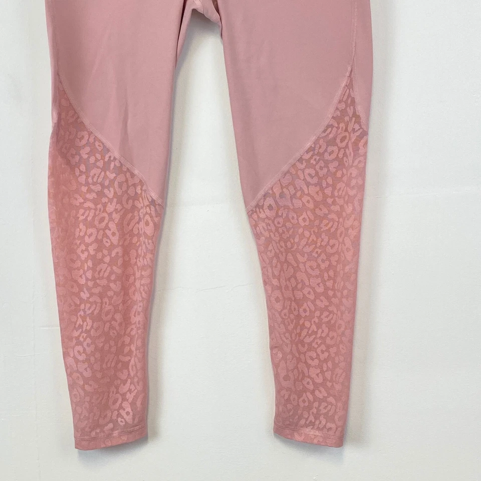 Victoria Sport Womens Medium Short Sheer Animal Knockout Pants Leggings Pink - Image 3 of 4