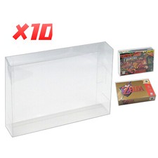 10x SUPER NINTENDO SNES CIB - CLEAR PLASTIC PROTECTIVE BOX PROTECTOR SLEEVE CASE
