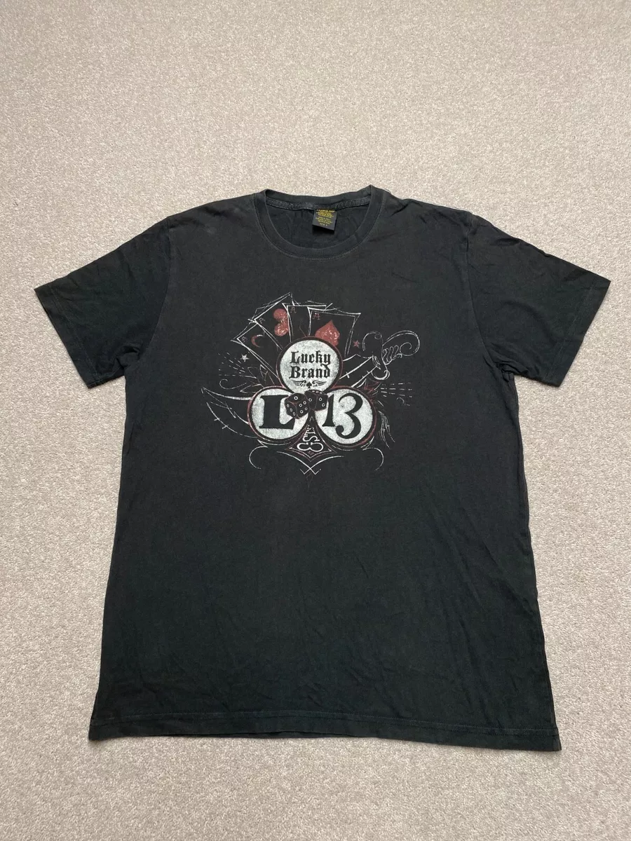 Lucky Brand T Shirt Lucky 13 Size Small Black Classic Fit Men s eBay