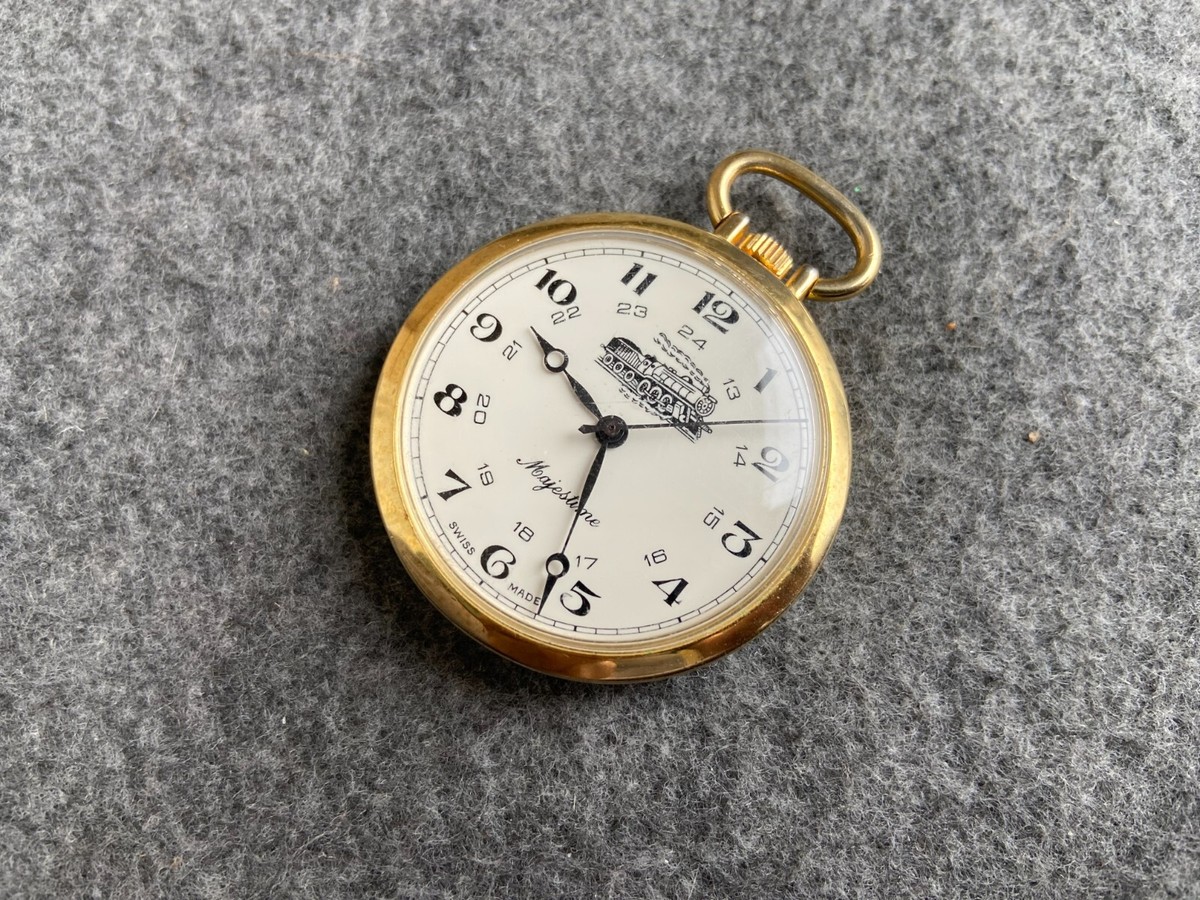 Swiss Made Majestime Mechanical Wind Up Vintage Pocket Watch | eBay